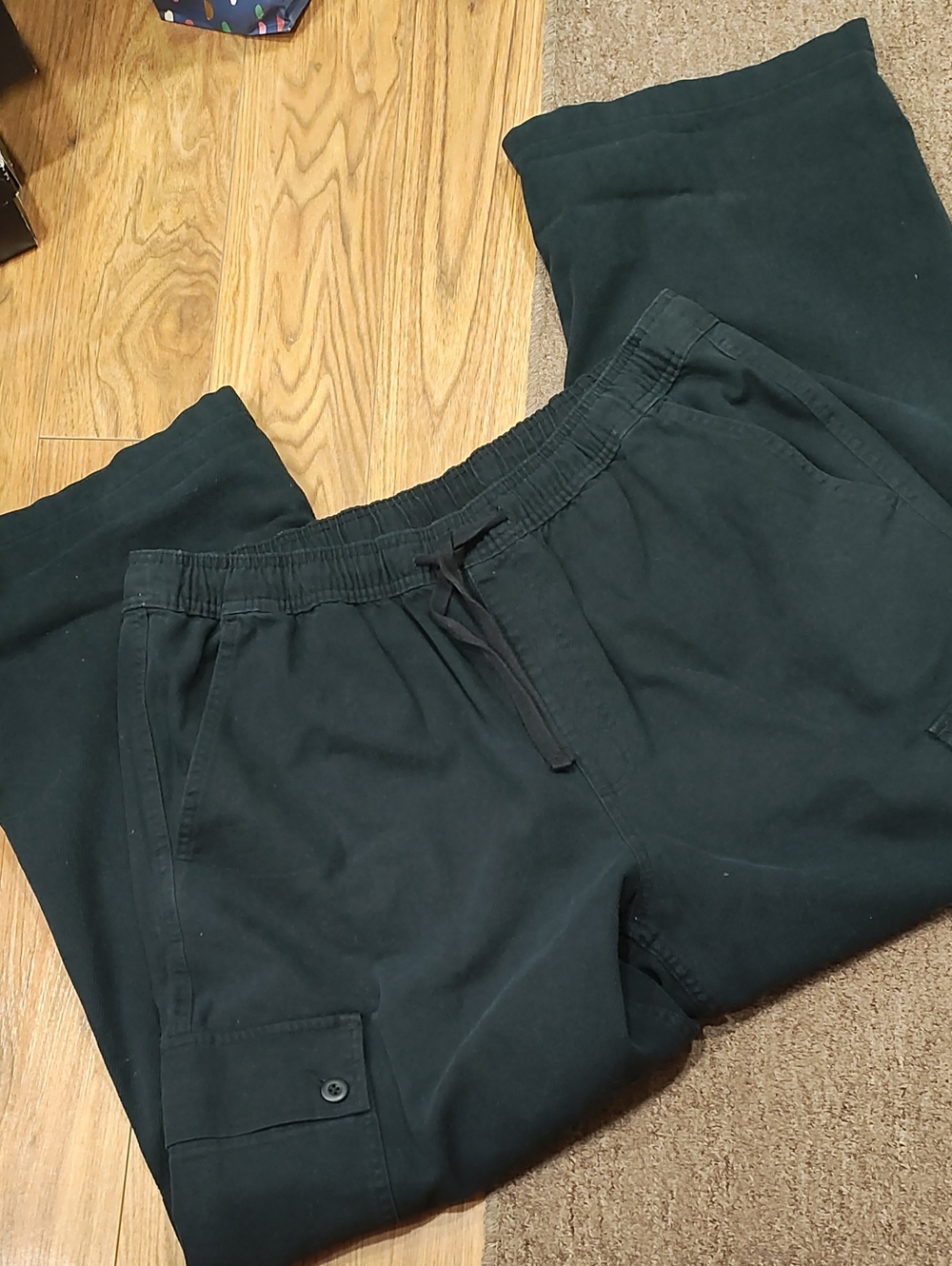 Original Use Men's Black Cargo Jogger Pants with Drawstring